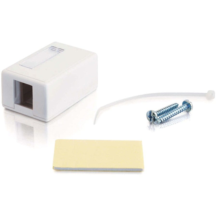 C2G 1-Port Keystone Jack Surface Mount Box - White - Image 2