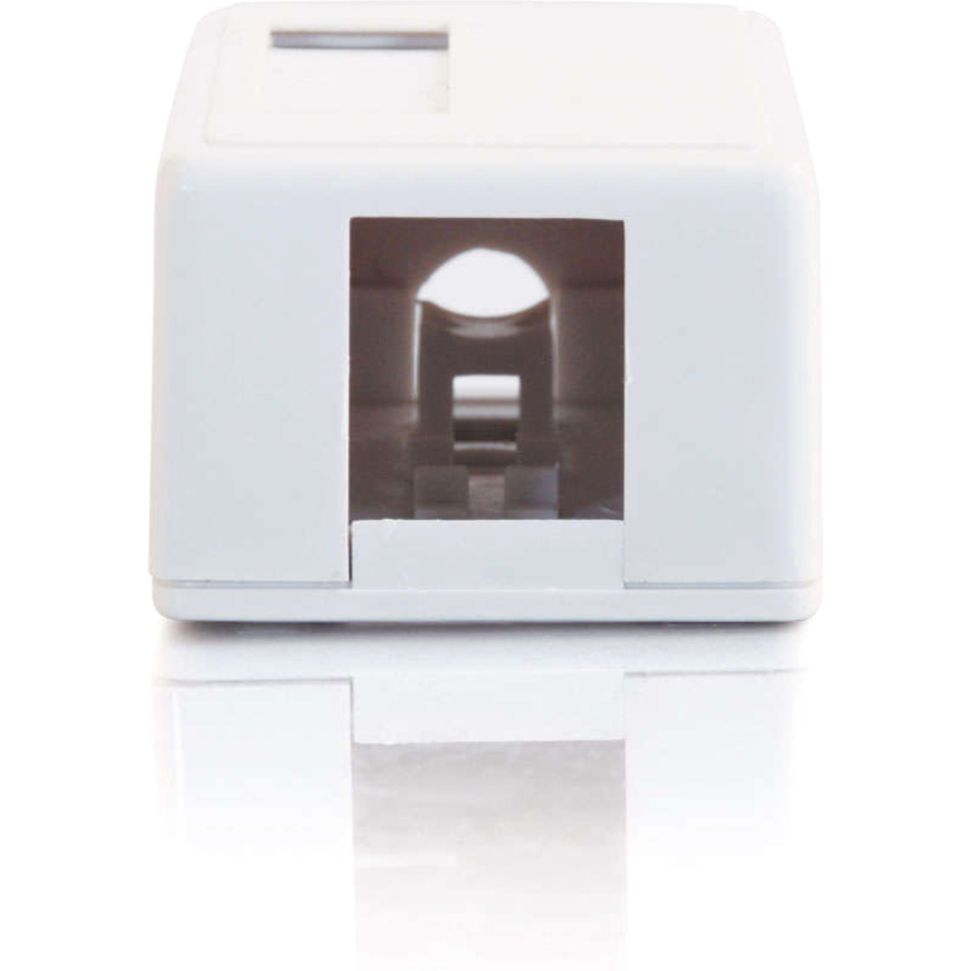 C2G 1-Port Keystone Jack Surface Mount Box - White - Image 3