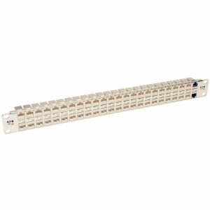 Eaton Tripp Lite Series 48-Port 1U Rack-Mount STP Shielded Cat6a Feedthrough Patch Panel, RJ45 Ethernet, TAA