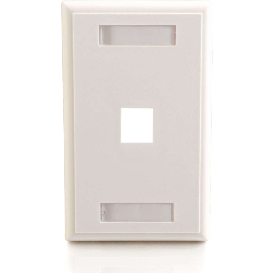C2G 1-Port Single Gang Multimedia Keystone Wall Plate - White - Image 2