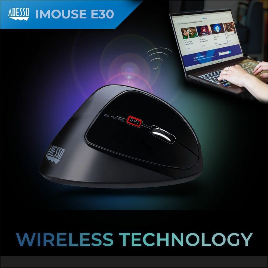 Adesso iMouse E30 - 2.4 GHz Wireless Vertical Programmable Mouse - Image 2