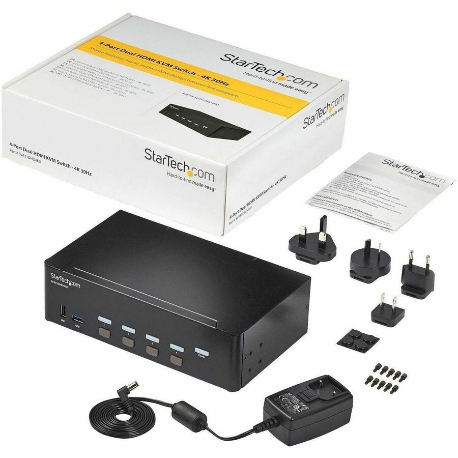 StarTech.com 4 Port HDMI KVM Switch - 4K 30Hz - Dual Display - Image 6