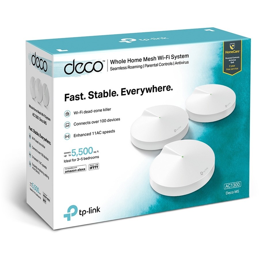 TP-Link Deco M5 (3-pack) - AC1300 Whole Home Mesh Wi-Fi System, 3-Pack - Image 2