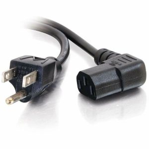 C2G Universal Power Cord - Right Angle - 18 AWG - NEMA 5-15P to IEC320C13R