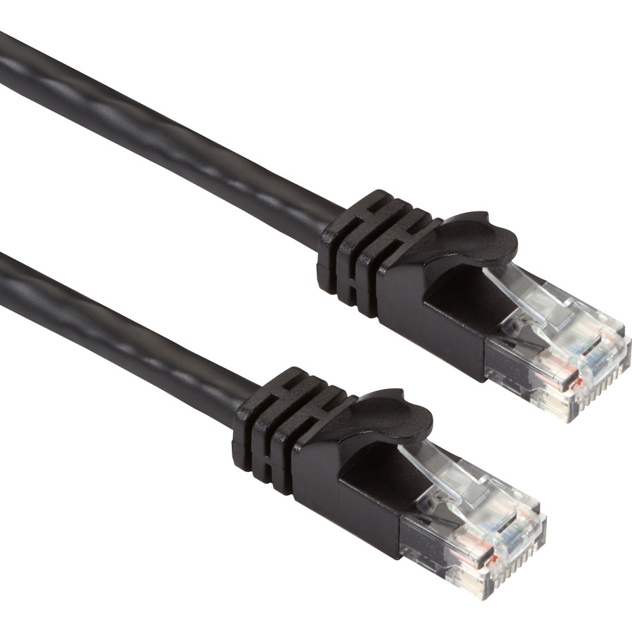 Black Box CAT6A 500-MHz STR Patch Cable Slim Molded Snagless Boot - UTP, CM PVC, BK, 5FT
