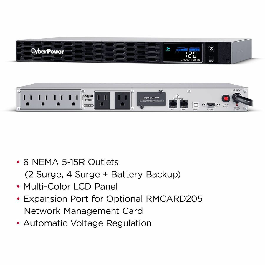 CyberPower CP1000PFCRM1U PFC Sinewave UPS Systems - Image 2