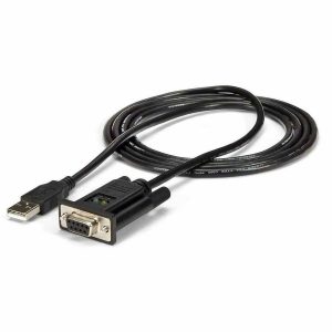 StarTech.com 6ft (1.8m) 1-Port USB to Serial RS232 Adapter, FTDI DB9 Serial DCE Adapter Cable, Null Modem, USB 2.0 - TAA