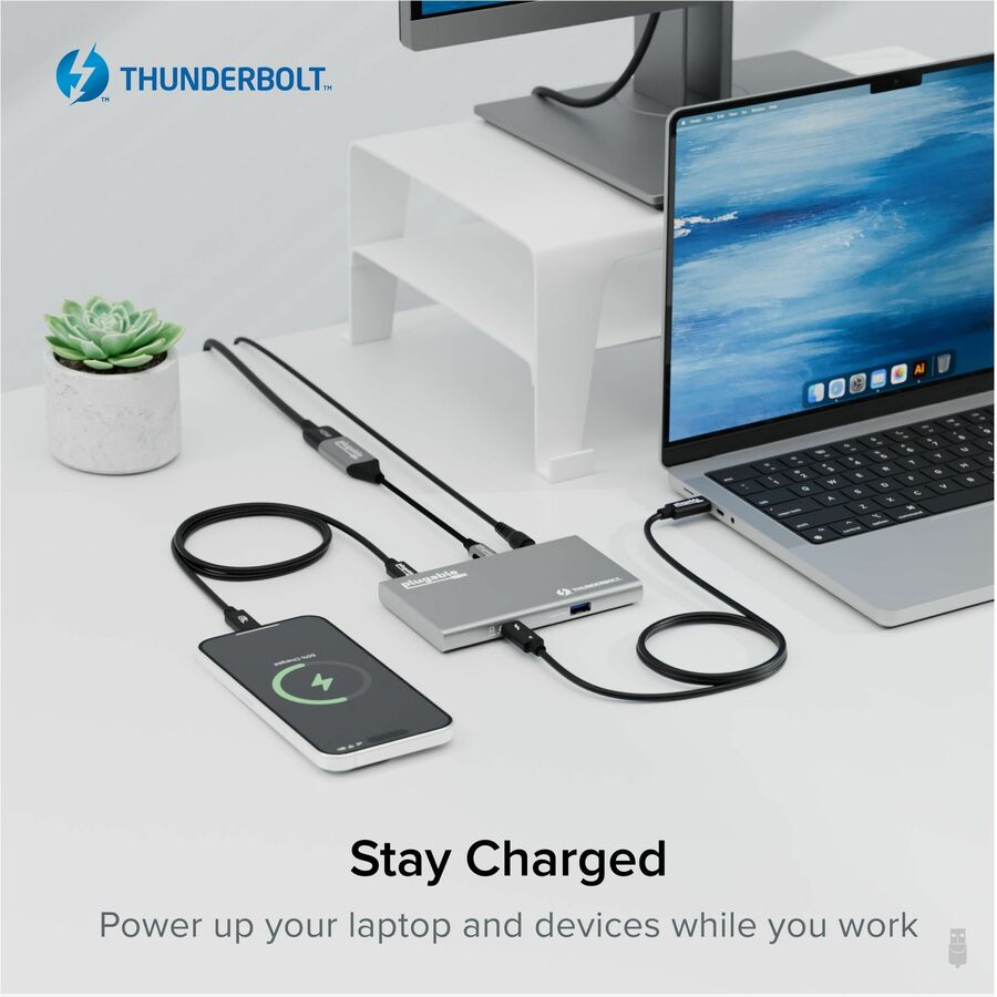 Plugable USB4 Hub, 5-in-1 Thunderbolt 4 Hub with 60W Charging, Single 8K or Dual 4K Display - Image 6
