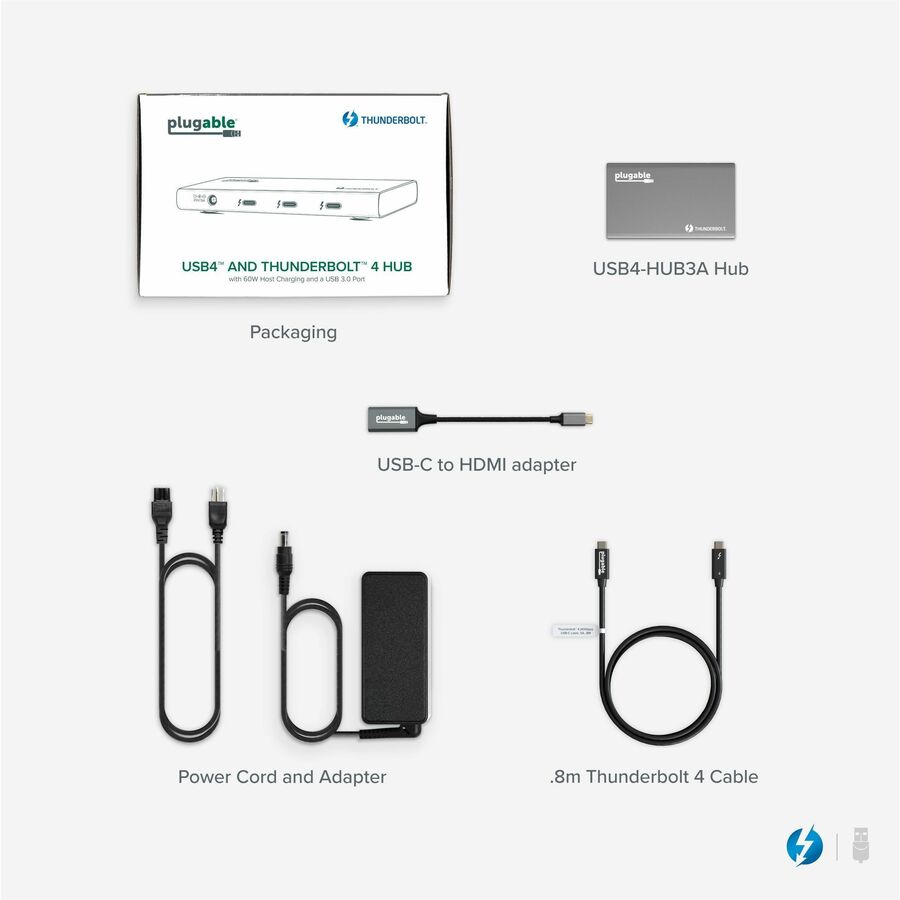 Plugable USB4 Hub, 5-in-1 Thunderbolt 4 Hub with 60W Charging, Single 8K or Dual 4K Display - Image 7