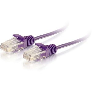 C2G 3ft Cat6 Snagless Unshielded (UTP) Slim Ethernet Cable - Cat6 Network Patch Cable - PoE - Purple