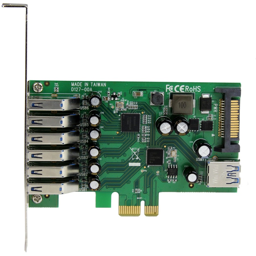 StarTech.com 7 Port PCI Express USB 3.0 Card - 5Gbps - Standard and Low-Profile Design - Image 2