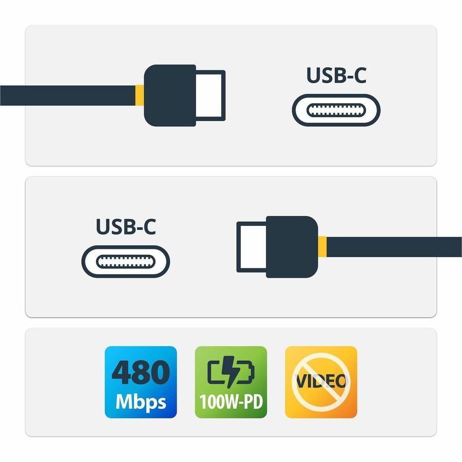 StarTech.com 1m 3 ft USB C to USB C Cable w/ 5A PD - M/M - USB 2.0 - USB-IF Certified - USB Type C Cable - USB C Charging Cable - USB C PD Cable - Image 2