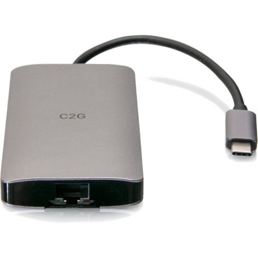 C2G USB C Dock with HDMI, USB, Ethernet, SD, USB C & Power up to 100W - Image 2