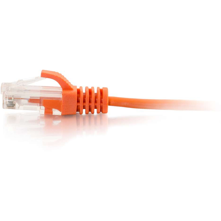 C2G 3ft Cat6 Slim Snagless Unshielded (UTP) Ethernet Cable - Orange - Image 2