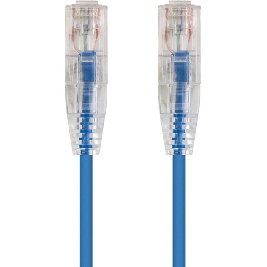 Monoprice SlimRun Cat6 28AWG UTP Ethernet Network Cable, 10ft Blue