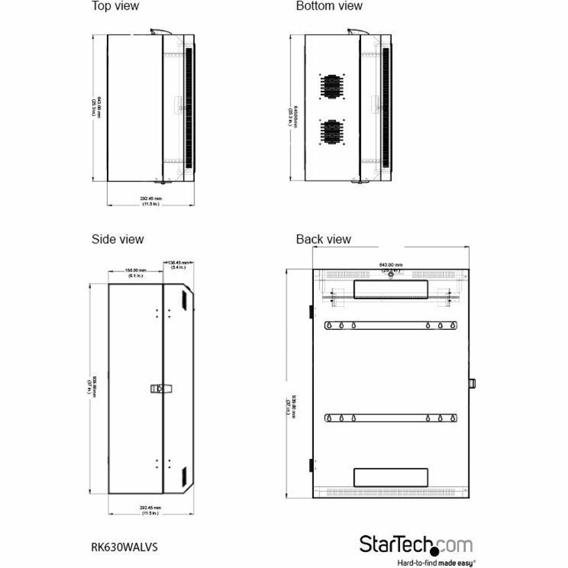 StarTech.com 6U Vertical Server Cabinet - Wallmount Network Cabinet - 30 in. depth - Image 7