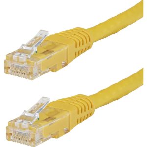 StarTech.com 1ft CAT6 Ethernet Cable - Yellow Molded Gigabit - 100W PoE UTP 650MHz - Category 6 Patch Cord UL Certified Wiring/TIA