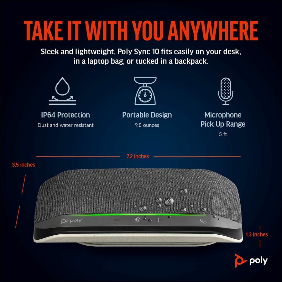 Poly Sync 10 USB-A USB-C Speakerphone - Image 5