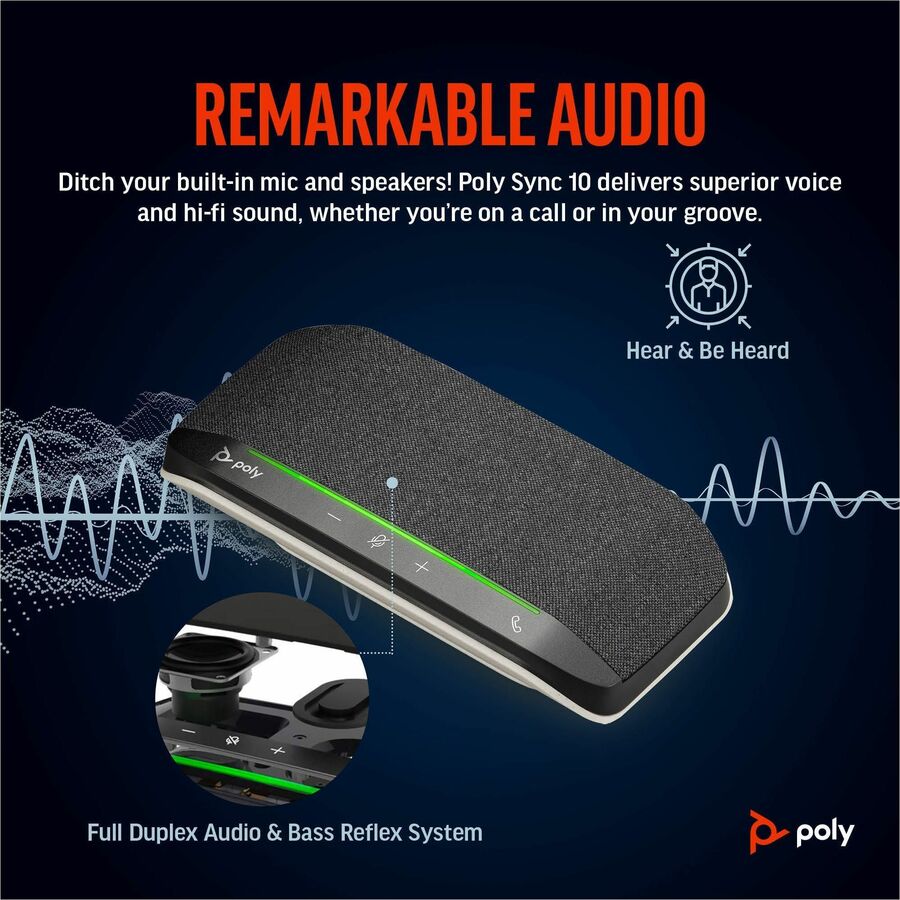 Poly Sync 10 USB-A USB-C Speakerphone - Image 6
