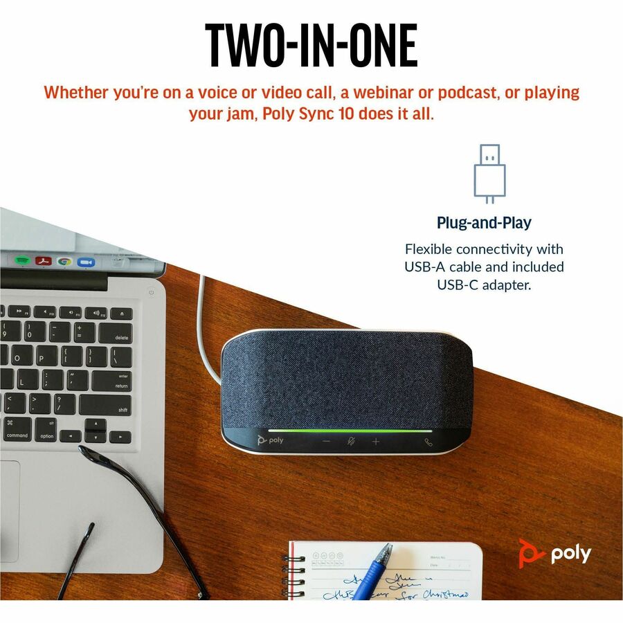 Poly Sync 10 USB-A USB-C Speakerphone - Image 7