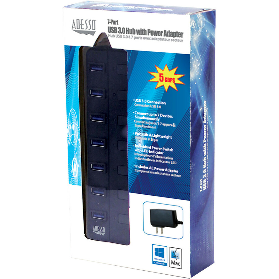 Adesso 7-ports USB 3.0 Hub with 5V2A Power Adaptor - Image 9