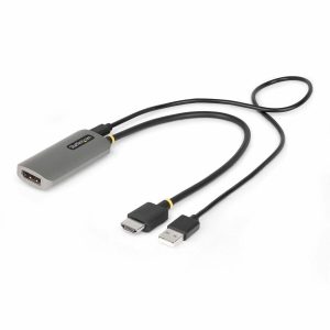 StarTech.com 1ft (30cm) HDMI to DisplayPort Adapter Cable, 8K 60Hz, Active HDMI 2.1 to DP 1.4 Video Converter, USB Bus Powered