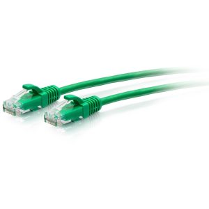 C2G 25ft Cat6a Snagless Unshielded (UTP) Slim Ethernet Cable - Cat6a Slim Network Patch Cable - PoE - Green