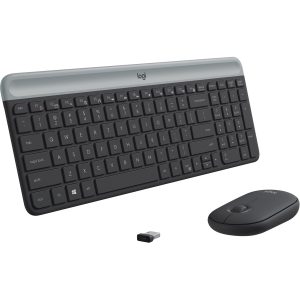 Logitech MK470 Slim Wireless Keyboard and Mouse Combo - Modern Compact Layout, Ultra Quiet - Off White