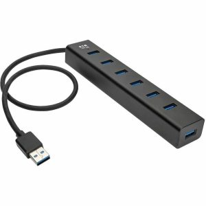 Eaton Tripp Lite Series 7-Port USB-A Mini Hub - USB 3.x (5Gbps), International Plug Adapters, Aluminum Housing
