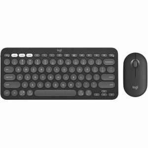 Logitech Pebble 2 Combo, Wireless Keyboard and Mouse, Quiet and Portable, Customizable, Logi Bolt, Tonal Graphite