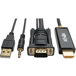 Eaton Tripp Lite Series VGA to HDMI Adapter Cable with Audio and USB Power (M/M), 1080p 60 Hz, 6 ft. (1.8 m)