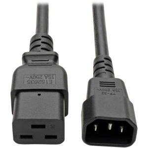 Eaton Tripp Lite Series Power Cord, C19 to C14 - Heavy-Duty, 15A, 250V, 14 AWG, 2 ft. (0.61 m), Black