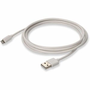 AddOn 6in USB 2.0 (A) Male to Lightning Male White Cable