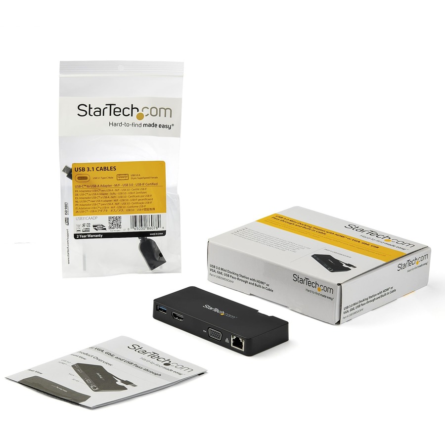 StarTech.com USB 3.0 Multiport Adapter + USB-C to USB-A Cable - Mac & Windows - For USB-A or USB-C laptops - HDMI & VGA - 1x USB-A Port - GbE - Image 7