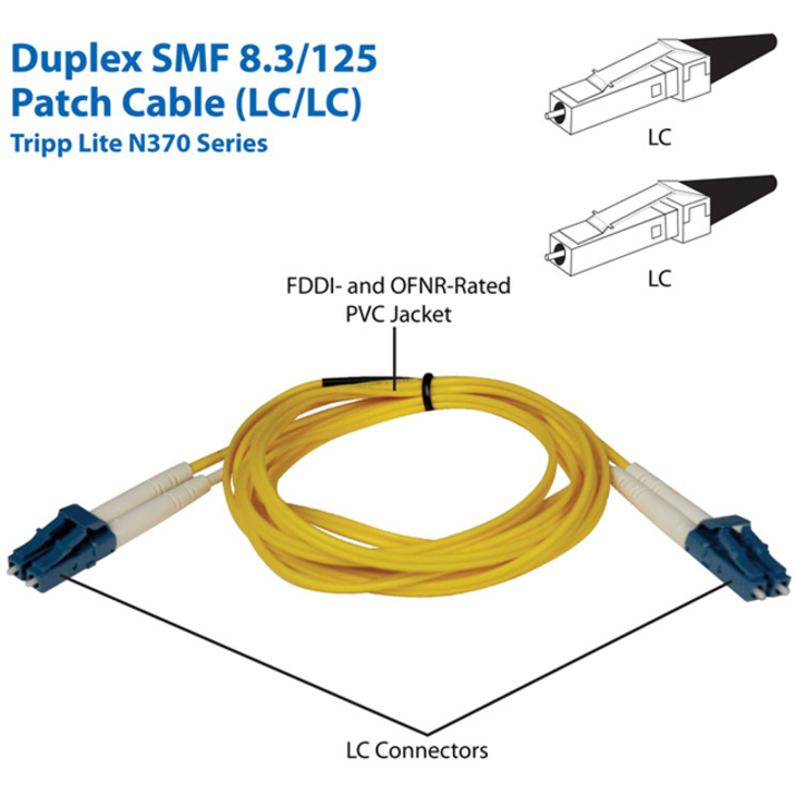 Eaton Tripp Lite Series Duplex Singlemode 9/125 Fiber Patch Cable (LC/LC), 3M (10 ft.) - Image 2