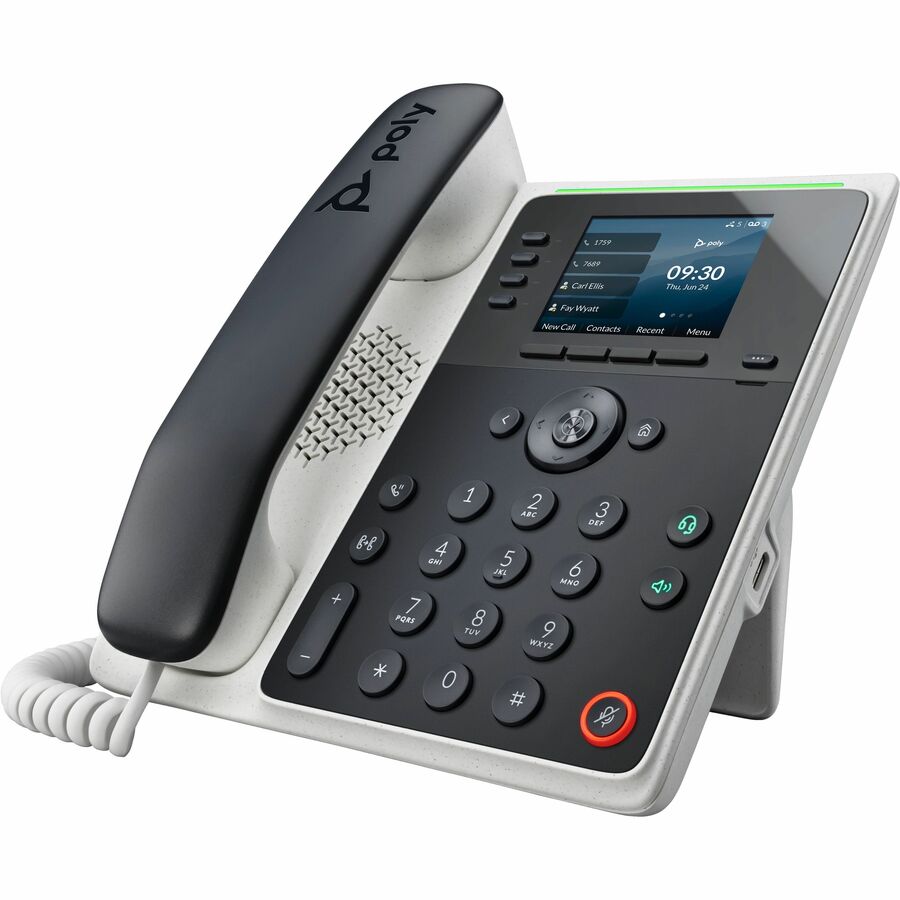 Poly Edge E220 IP Phone - Corded - Corded - Bluetooth - Desktop, Wall Mountable - Black - Image 3