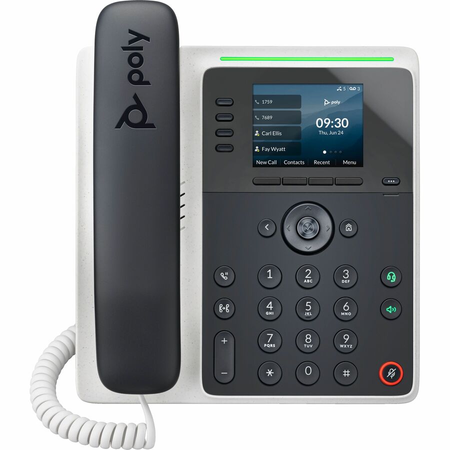 Poly Edge E220 IP Phone - Corded - Corded - Bluetooth - Desktop, Wall Mountable - Black - Image 4