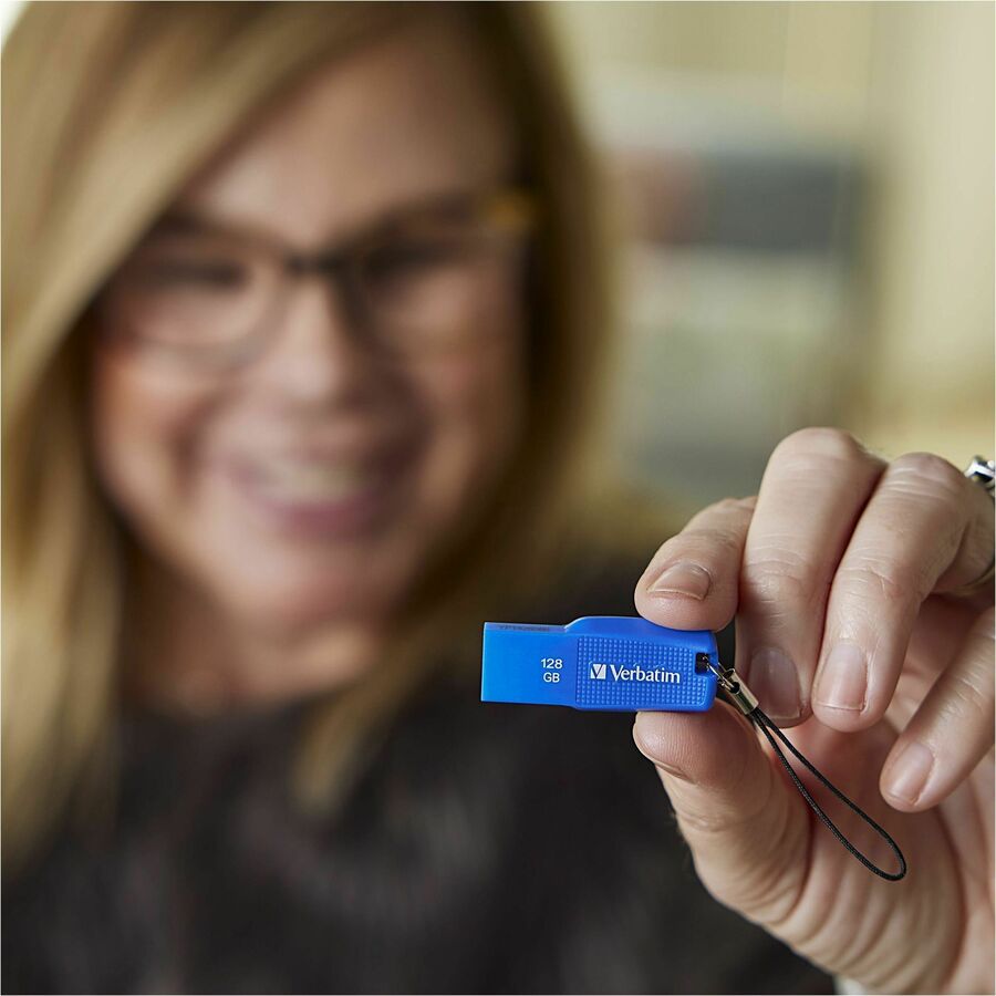 Verbatim 128GB Ergo USB 3.0 Flash Drive - Blue - Image 4