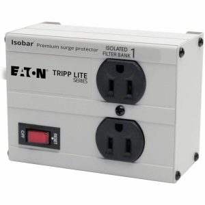 Eaton Tripp Lite Series Isobar 2-Outlet Surge Protector, 6 ft. Cord with Right-Angle Plug, 1410 Joules, Metal Housing