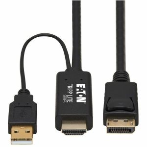 Eaton Tripp Lite Series HDMI to DisplayPort Active Adapter Cable (M/M) - 4K, USB Power, Black, 1 m (3.3 ft.)