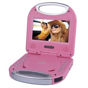 Proscan PDVD7049-PINK 7-In. Portable Standard DVD Player with Earphones, Remote, and Integrated Handle, Pink, PDVD7049