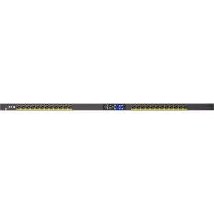 Eaton Metered Input rack PDU, 0U, 5-20P, L5-20P input, 1.92 kW max, 120V, 16A, 10 ft cord, Single-phase, Outlets: (24) 5-20R