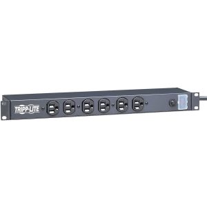 Eaton Tripp Lite Series 1U Rack-Mount Network Server Power Strip, 120V, 15A, 6-Outlet (Front-Facing), 15 ft. (4.57 m) Cord