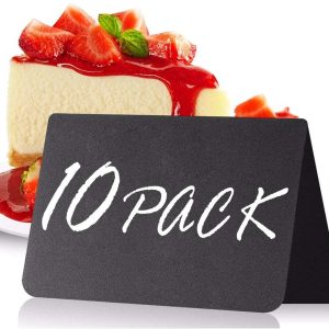 10 Pack Mini Chalk Board Tent Sign for Food   Buffet   Party   Wedding   Mini Chalkboard Signs for Food   Small Tent Cards Chalk   Black Tent Party Food Labels   Table Tent Tags for Food Display