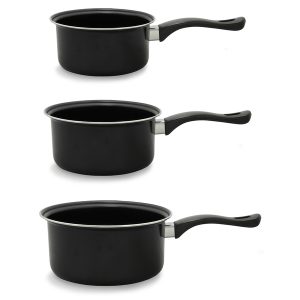 Brentwood BSP-161820 3-Piece Nonstick Carbon Steel Saucepan Set