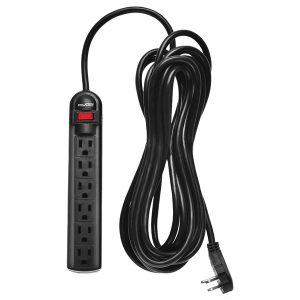 Digital Energy DSS5-1043 6-AC Outlet Surge Protector Power Strip with Angled Plug (25 Ft.; Black)
