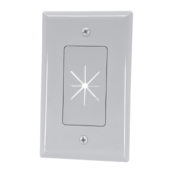 DataComm Electronics 45-0017-UWH 1-Gang Split Cable Plate with Flexible Opening, Ultra White (10 Pack)