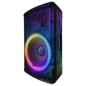 Memorex Professional MX-PS1501 Portable Bluetooth 15-In. True Wireless PA Speaker with Translucent Cabinet and LED Lights, MX-PS1501