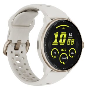 LifeMetrix LMR3-WS R3 GPS Smartwatch with 1.43-In. AMOLED Touch Screen, Bluetooth, Health/Fitness, 100+ Sports Modes, and 3 ATM Water-Resistant (White/Gold)
