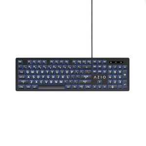 Azio KB512 KB512 Vision USB Wired Computer Keyboard for PC, 3-Color Backlight, Black